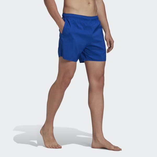 Azul Shorts de Natación Cortos de Color Sólido