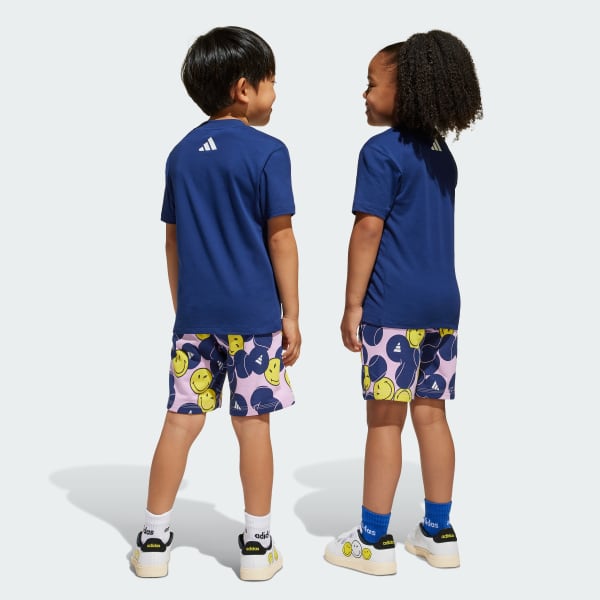 สีน้ำเงิน ชุดเสื้อและกางเกง Adidas X Smileyworld สำหรับหน้าร้อน