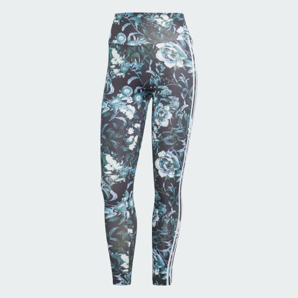 adidas Womens Floral Print Climalite Cropped Leggings 
