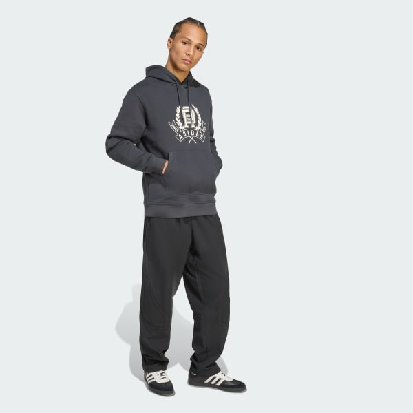 Grey Varsity Loose Hoodie