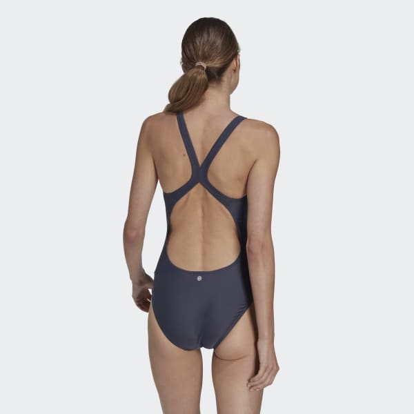 Niebieski 3 Bar Logo Swimsuit