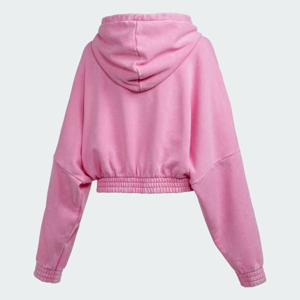 Rozowy Acid-Wash Crop Hoodie