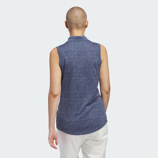adidas Ultimate365 Jacquard Sleeveless Polo Shirt Blue Free Shipping with adiClub adidas US