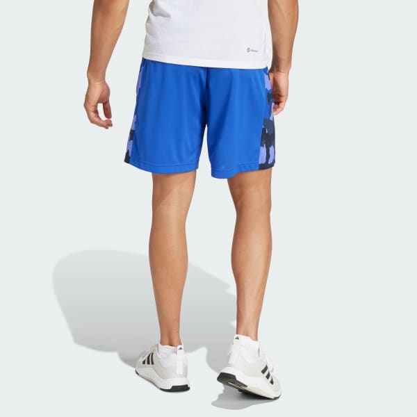 Bleu Short de training camouflage Train Essentials