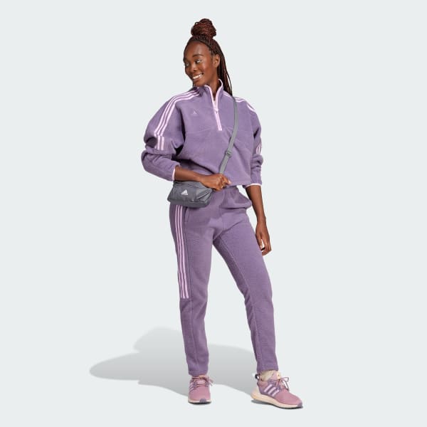 adidas Lounge Fleece Wide Pants - Purple | adidas Canada