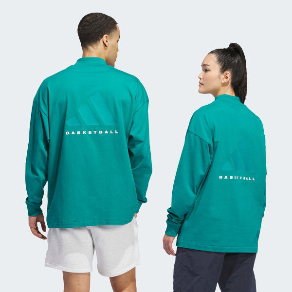 Verde Camiseta Basketball Manga Larga (Unisex)