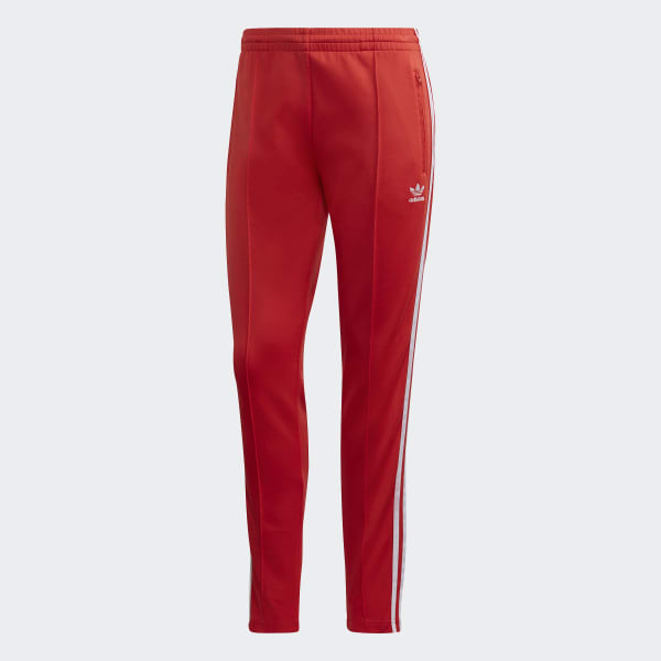 adidas red track pants mens