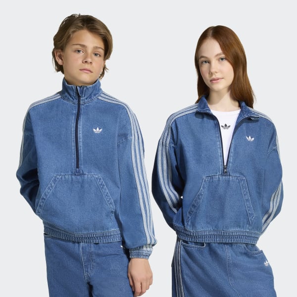 adidas ダークグレー デニムジャケット adidas DENIM TRACK TOP ウォッシュドグレーデニム（アディダス