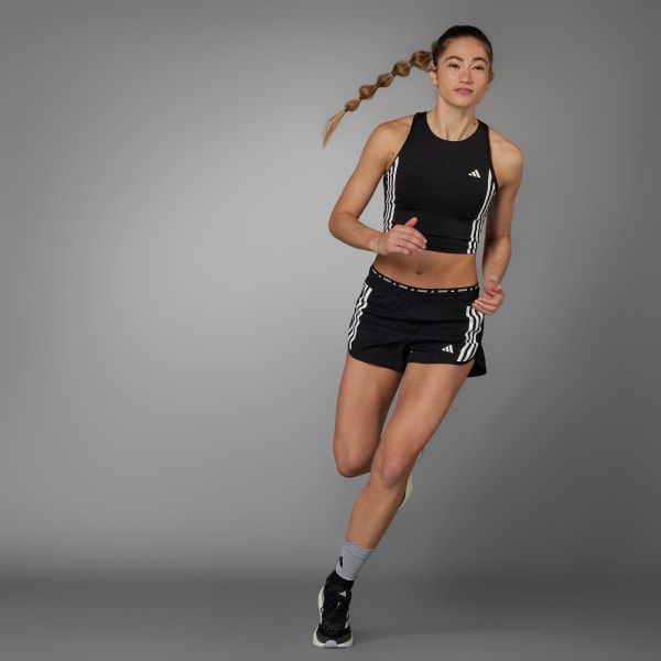 สีดำ กางเกงขาสั้น Own The Run 3-Stripes