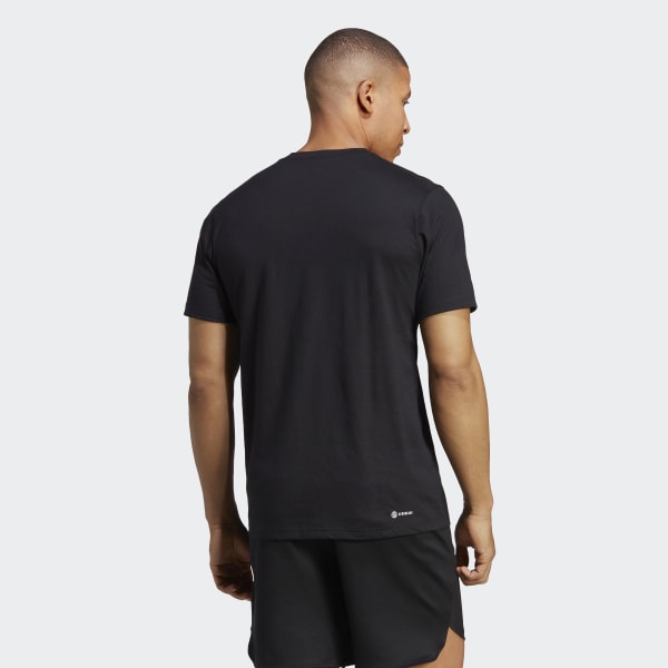 สีดำ เสื้อยืดเทรนนิง Train Essentials Feelready Logo