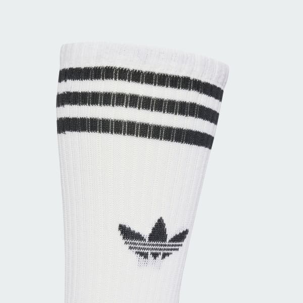 Blanc Chaussettes mi-mollet 3 bandes (3 paires)