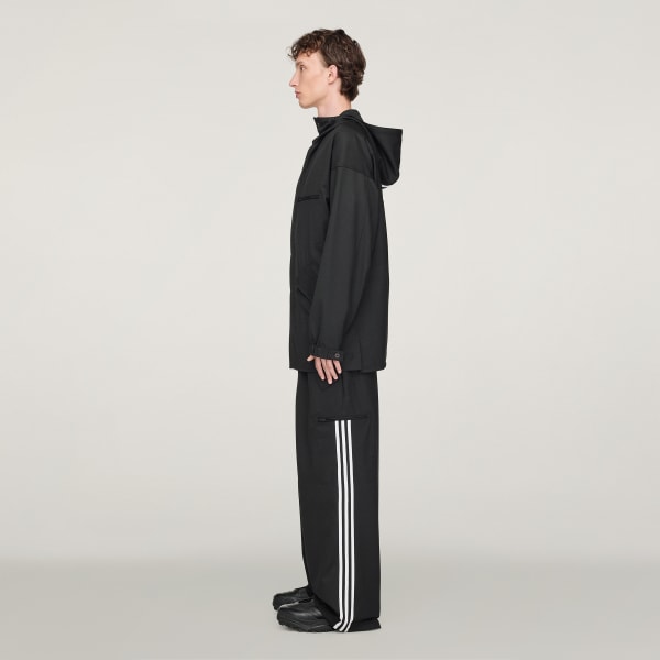 Black Y-3 Refined Wool Hooded Top 3-Stripes