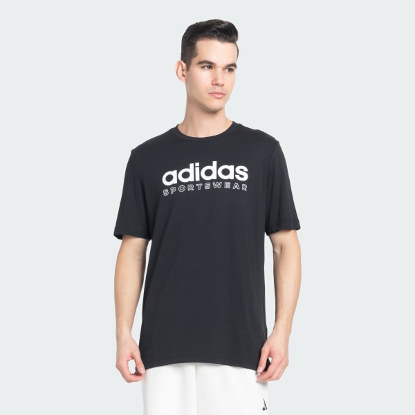 Black Linear Graphics Tee