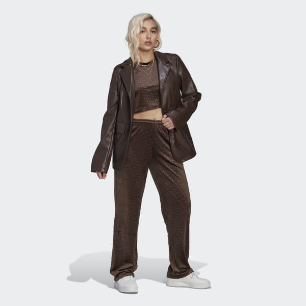 Brązowy Velvet Straight Pants QH927