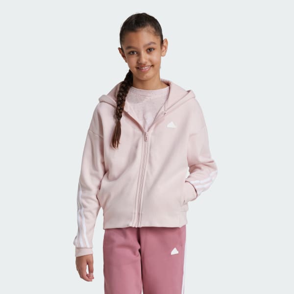 Pink Future Icons 3-Stripes Full-Zip hættetrøje