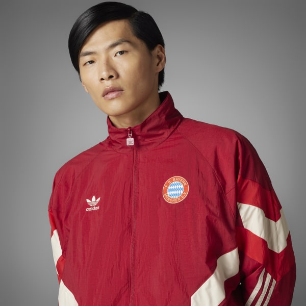 adidas FCバイエルン・ミュンヘン ピステ・ウィンドブレーカー アディダス FCバイエルン オリジナルス トラックトップ - レッド