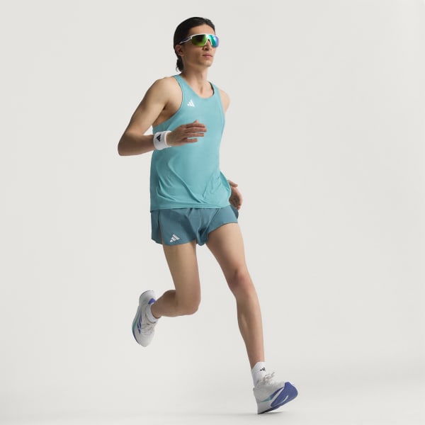 Green Adizero Essentials Running Split Shorts