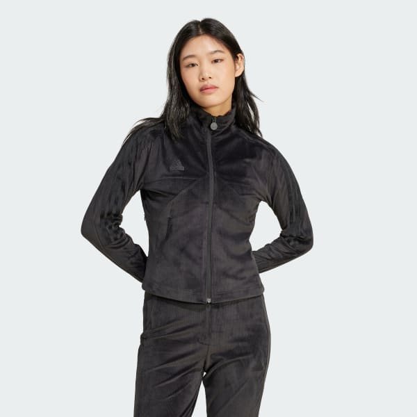 Adidas velour jacket womens sales