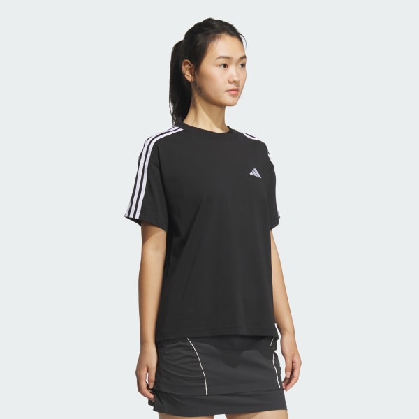 ブラック エッセンシャルズ プラス スリーストライプス 半袖Tシャツ