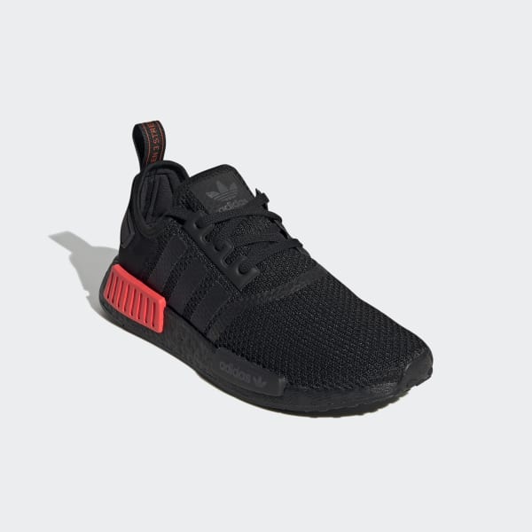 black nmd with red