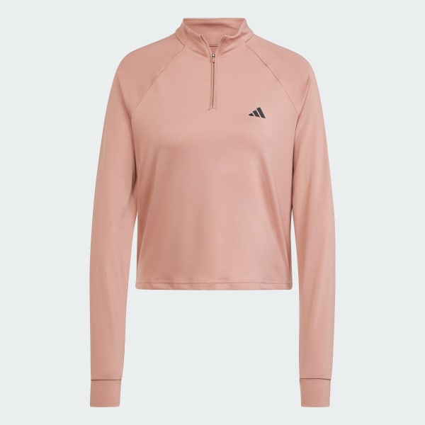 Pink Train Essentials Minimal Branding 1/4-Zip Cover Up