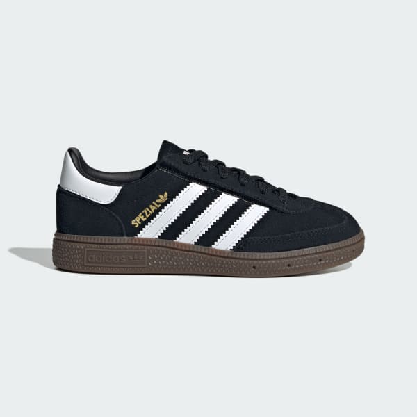 Schwarz Handball Spezial Kids Schuh, Komfortverschluss, elastische Schnürsenkel