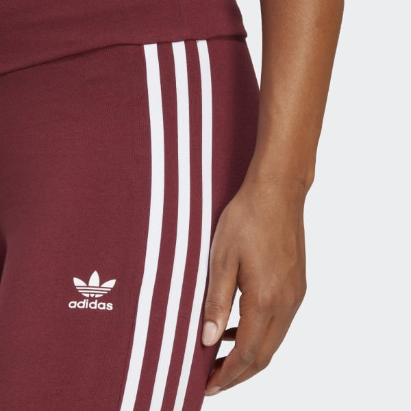 Bordowy Adicolor Classics 3-Stripes 7/8 Flare Leggings