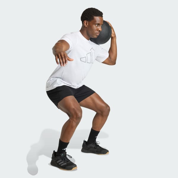 สีขาว เสื้อยืดโลโก้ WORKOUT ESSENTIALS FEELREADY