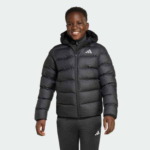 Black Synthetic Down Jacket Kids