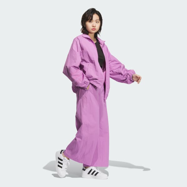 Purple Ruched Track Top Jacket