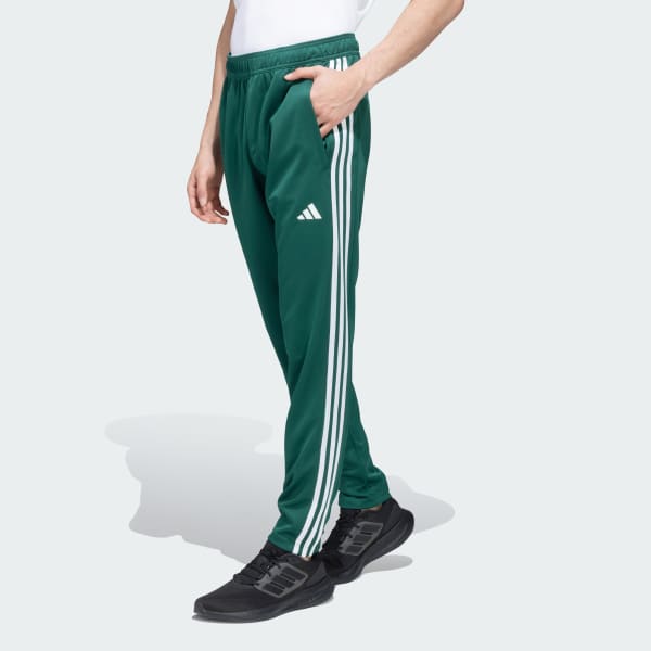Green TRAINING ESSENTIALS BASE 3 STRIPES PANTS