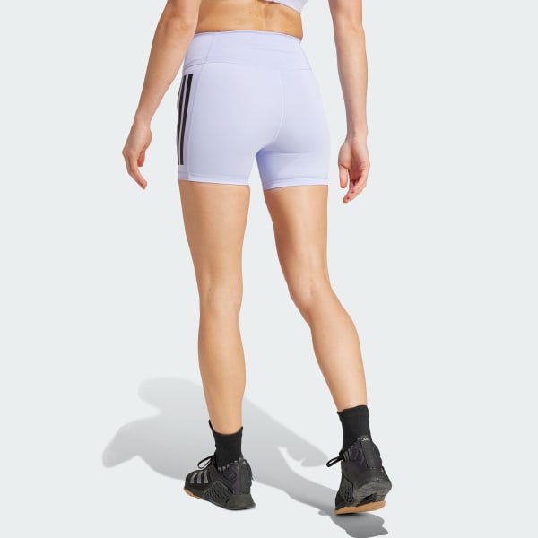 Purple Optimé 3-Stripes 1/4 Short Leggings