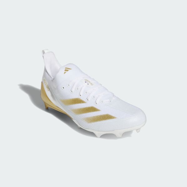 White Adizero Electric+ American Football Cleats