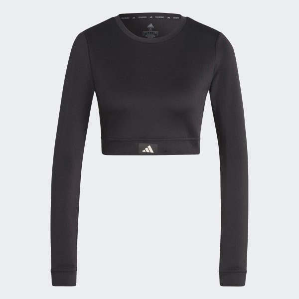 cerná Tričko Sports Club Long Sleeve Crop