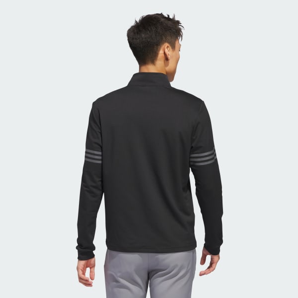 Svart Adi 3-Stripes Half-Zip Overdel