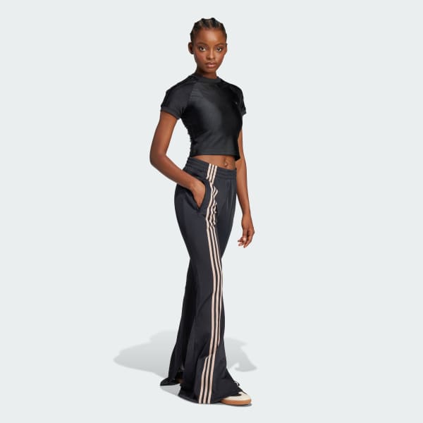 zwart 3-Stripes Flared Firebird Trainingsbroek