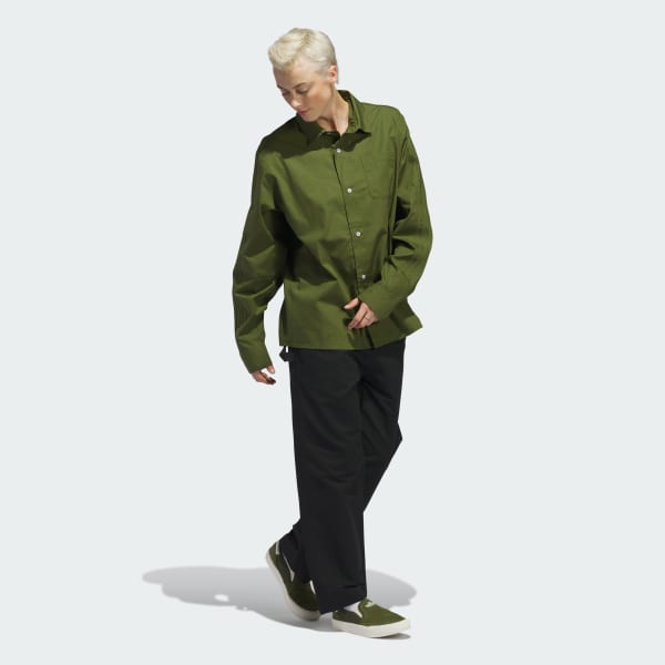 Verde Camisa Con Botones Shmoofolio (Unisex)