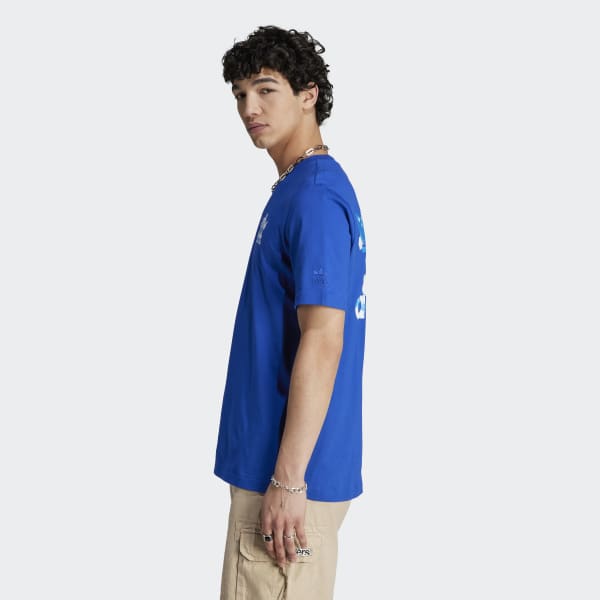 Azul Polo Trifolio Estampado Cloudy 