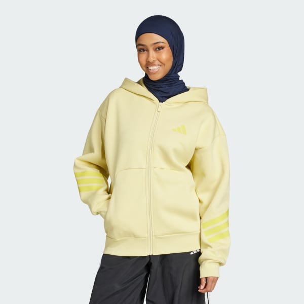 zlutá Mikina Future Icons 3-Stripes Full-Zip