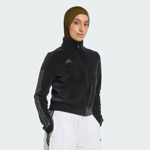 adidas Tiro Velour Track Top - Black | Free Shipping with adiClub