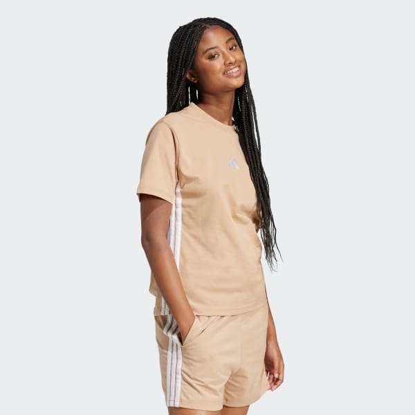 Marron T-shirt coton 3 bandes Essentials