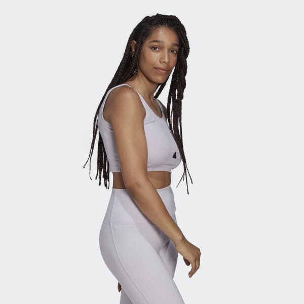 Purple Rib Cropped Top