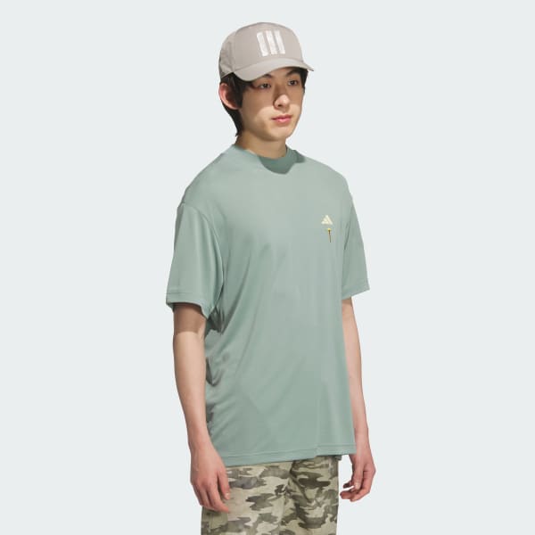 Green HEAT.RDY Back Graphic Mock Neck Short Sleeve Tee
