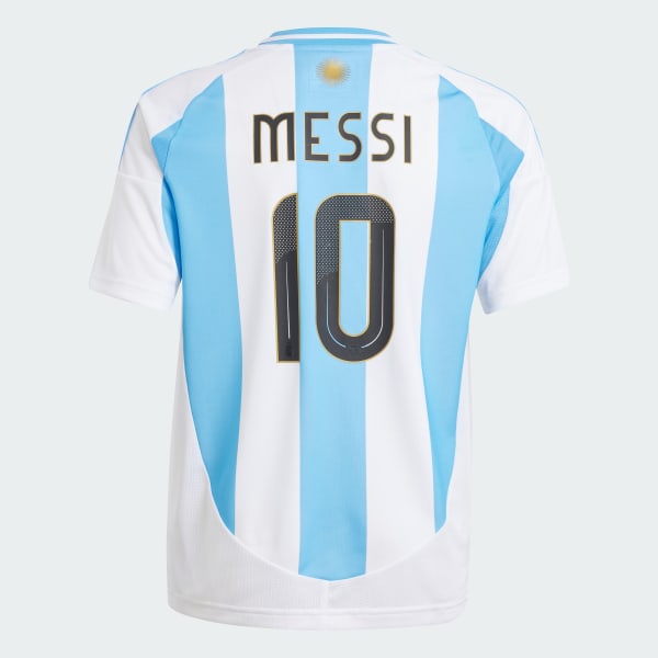 Blanco Jersey Local Argentina 24 Messi Niños