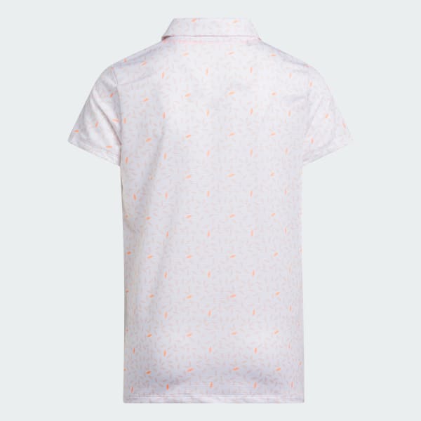 White GIRLS SHORT SLEEVE PRINTED POLO SHIRT