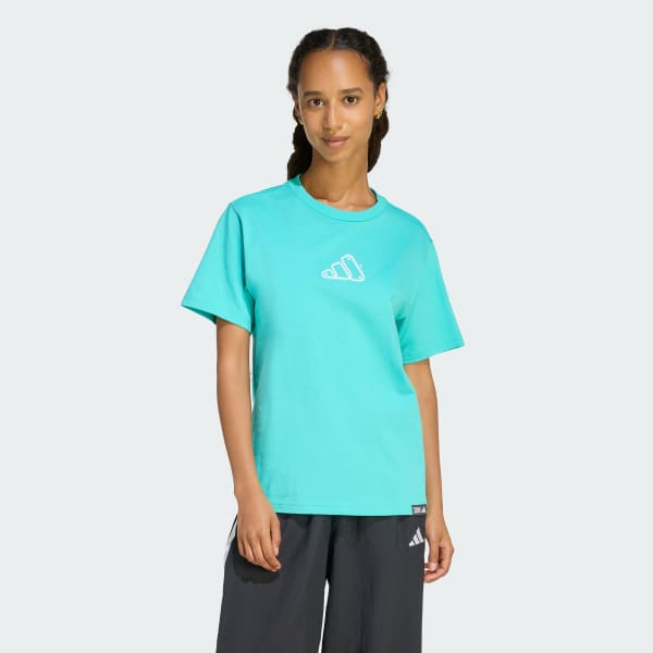 สีเทอร์คอยส์ เสื้อยืดพิมพ์ลาย ADRENALINE AESTHETIC