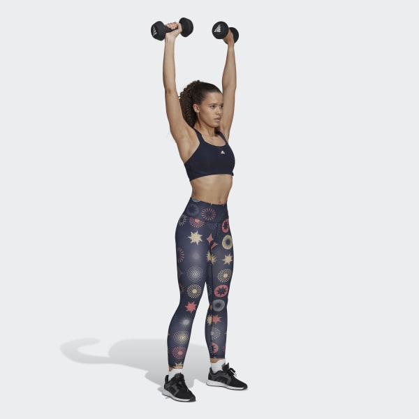 Blauw Optime Training Printed Lange Legging LOR19