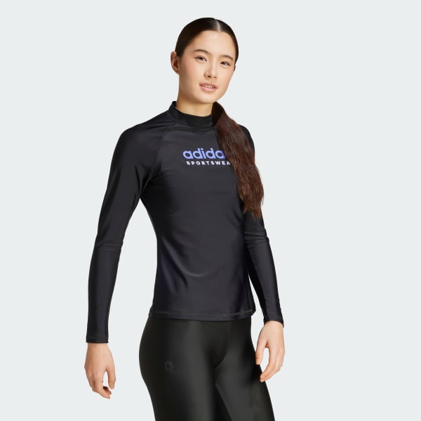 Noir Rashguard à manches longues