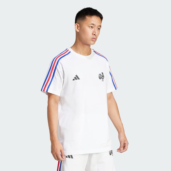 Hvit France Essentials 3-Stripes T-skjorte