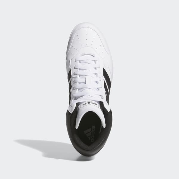 adidas hoops 2.0 mid white and black
